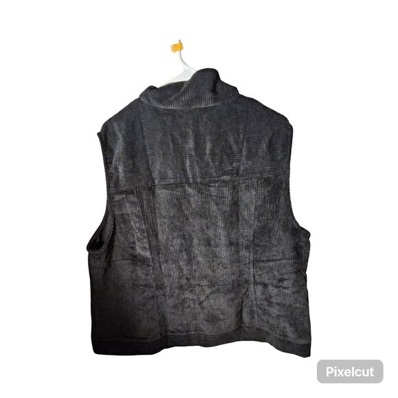 NWOT Agnes Orinda Women's Sleeveless Zipper Side Pocket Corduroy Vest Jacket 2X - Picture 3 of 8